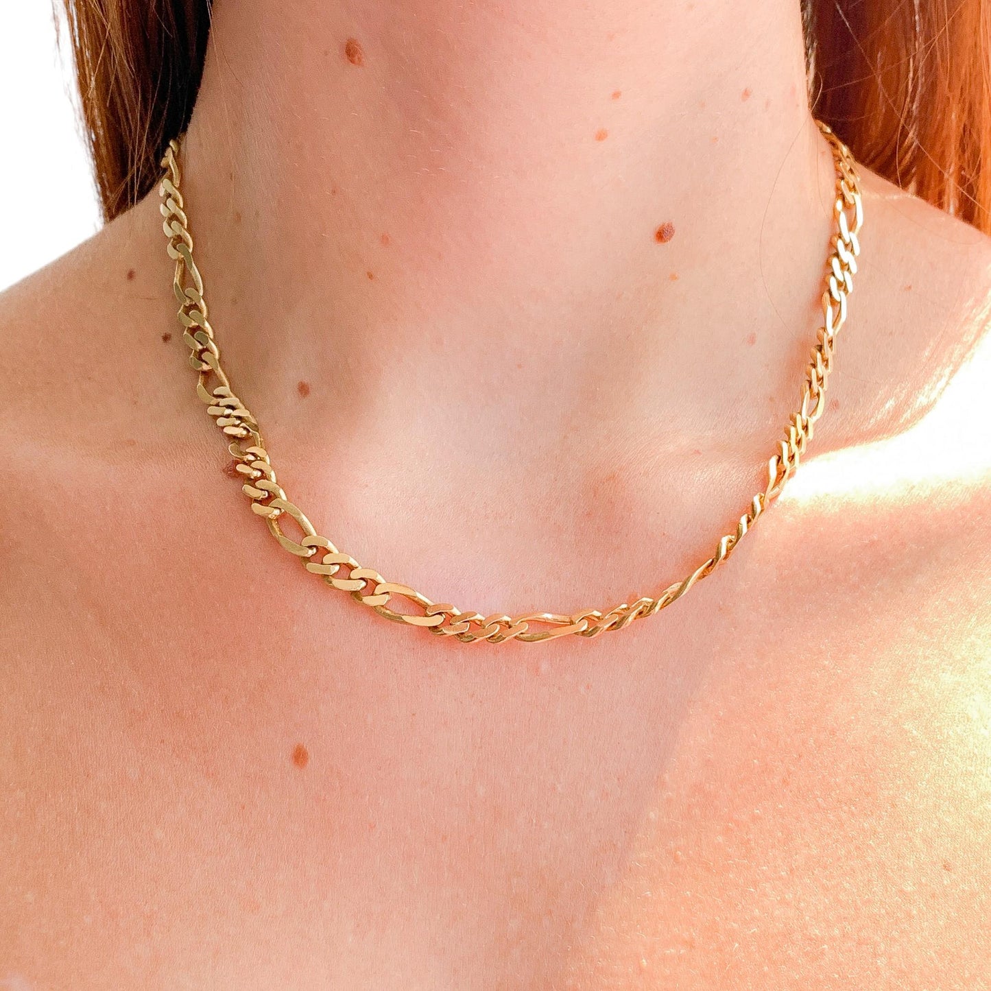Figaro 14K Yellow Gold Chain Necklace 18 inch