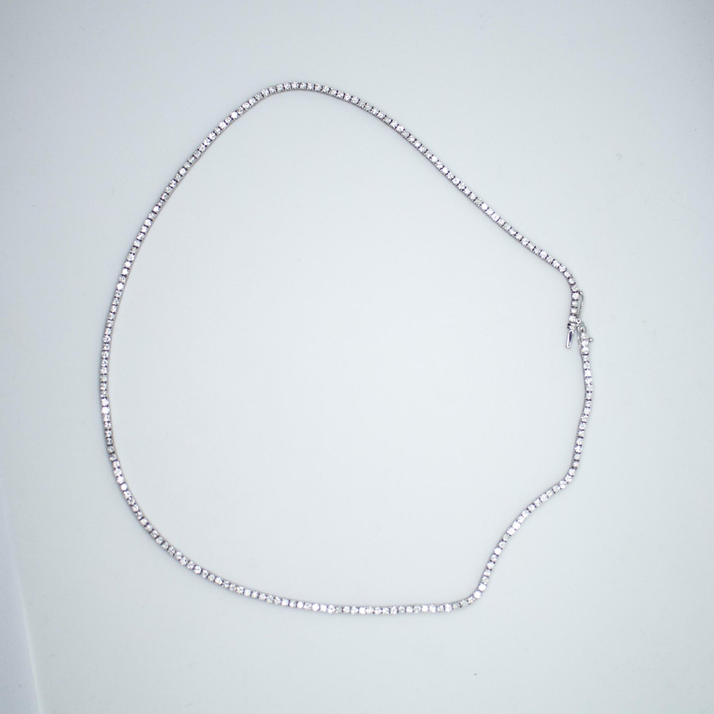 10.10 cttw. White Diamond Tennis Necklace in 14k White Gold 20inch