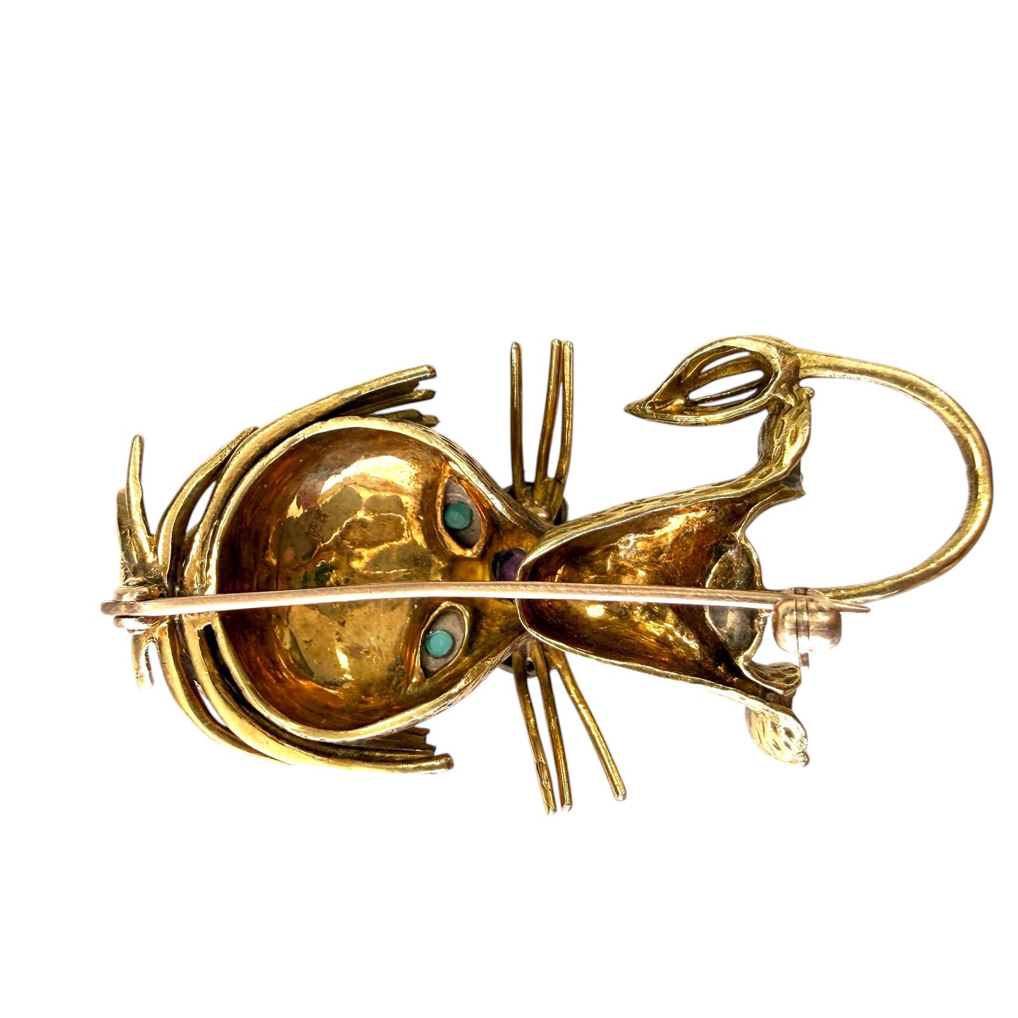 Vintage 18k Yellow Gold Lion Brooch 17.3g