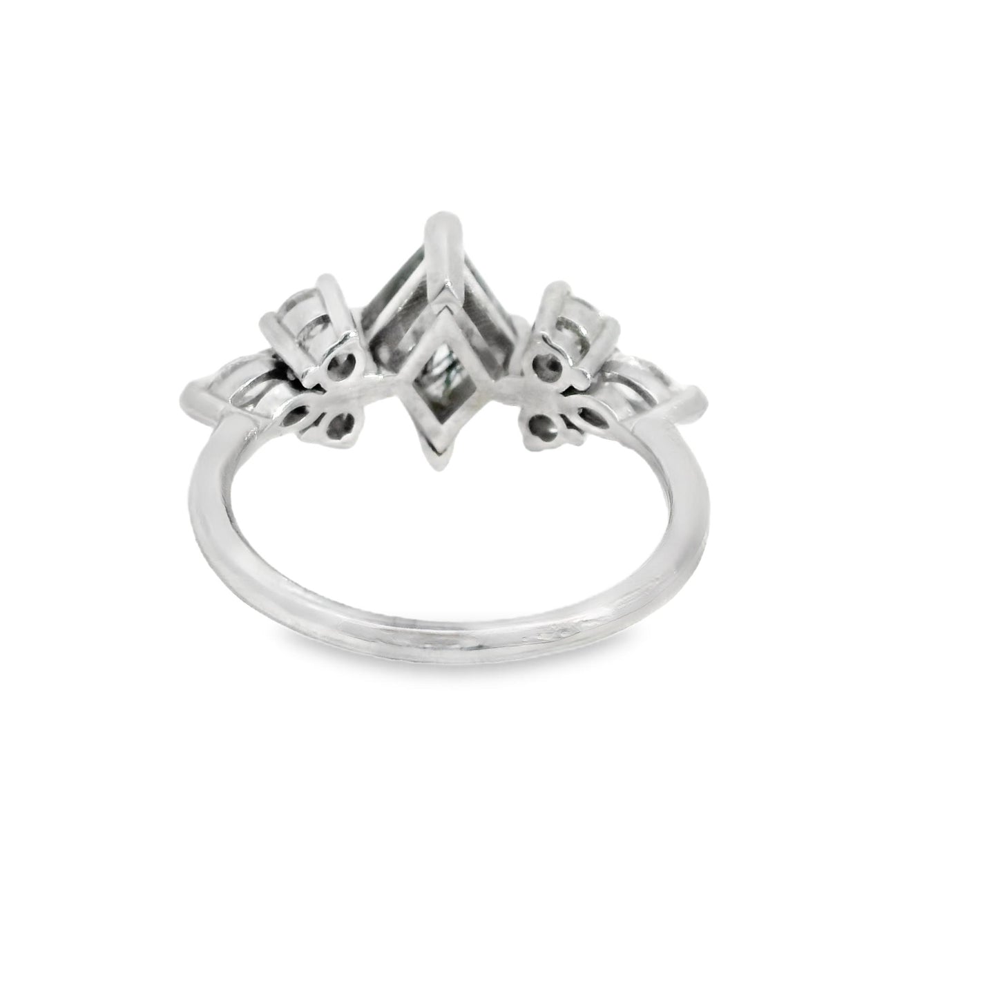 Black Rutilated Quartz & 0.68cttw. Diamond Custom Ring in 14k White Gold 6.5US