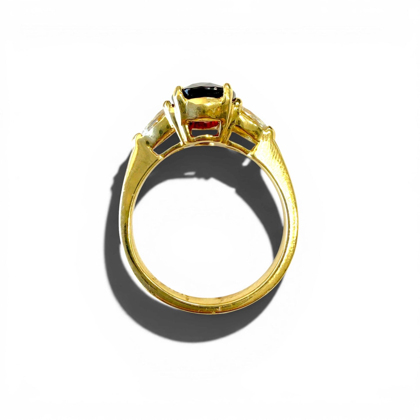 GIA Tanzanian 1.94ct Red Ruby & 0.40cttw White Diamond Ring 18k YG 5.5US
