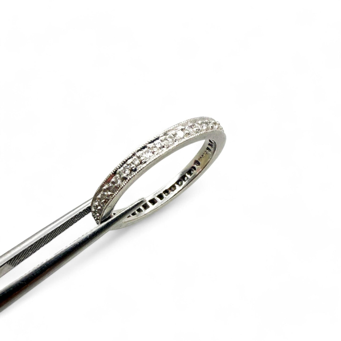 0.48 cttw. White Diamond Platinum Wedding Ethernity Band 5.5US