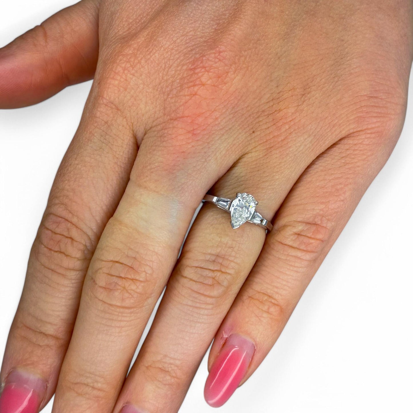 0.62 cttw. White Diamond Engagement Ring in 14k White Gold 6US 2.3g