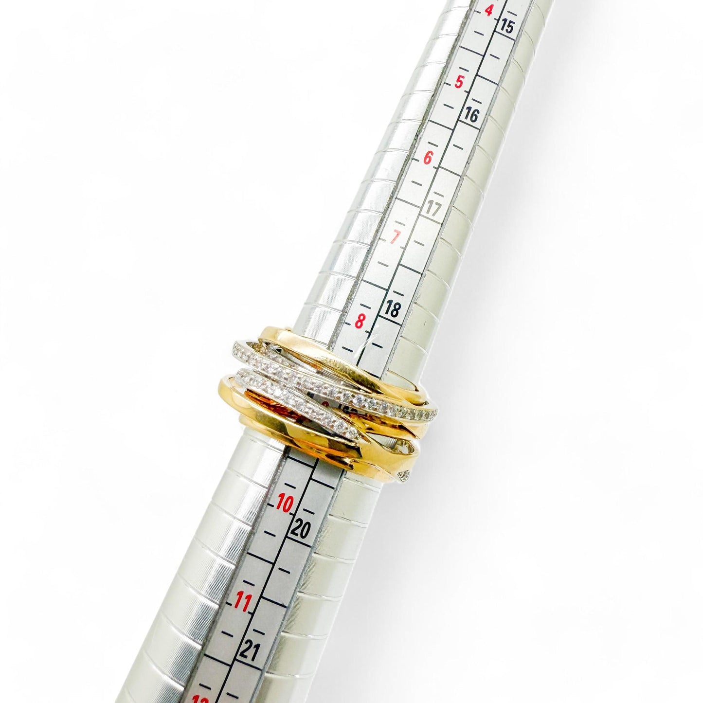 2.25 cttw. White Diamond Multi Row Fashion Ring in 18K Gold 9US