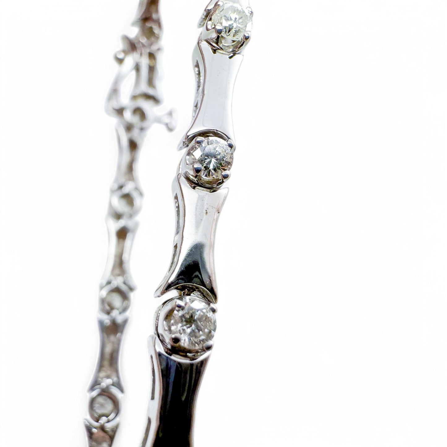 1.14 cttw. White Diamond Stetioned Bracelet in 14k White Gold 7.5" 11.30g.