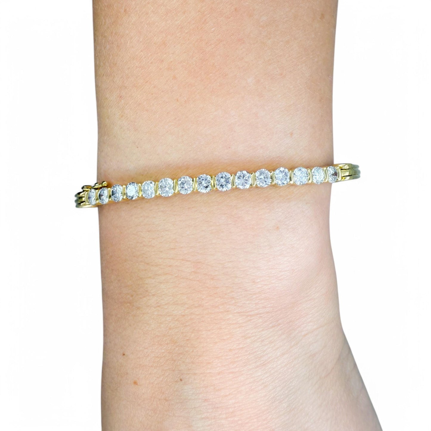 2.10 cttw. White Diamond Tension Set Bracelet in 18k Yellow Gold 19.53g.