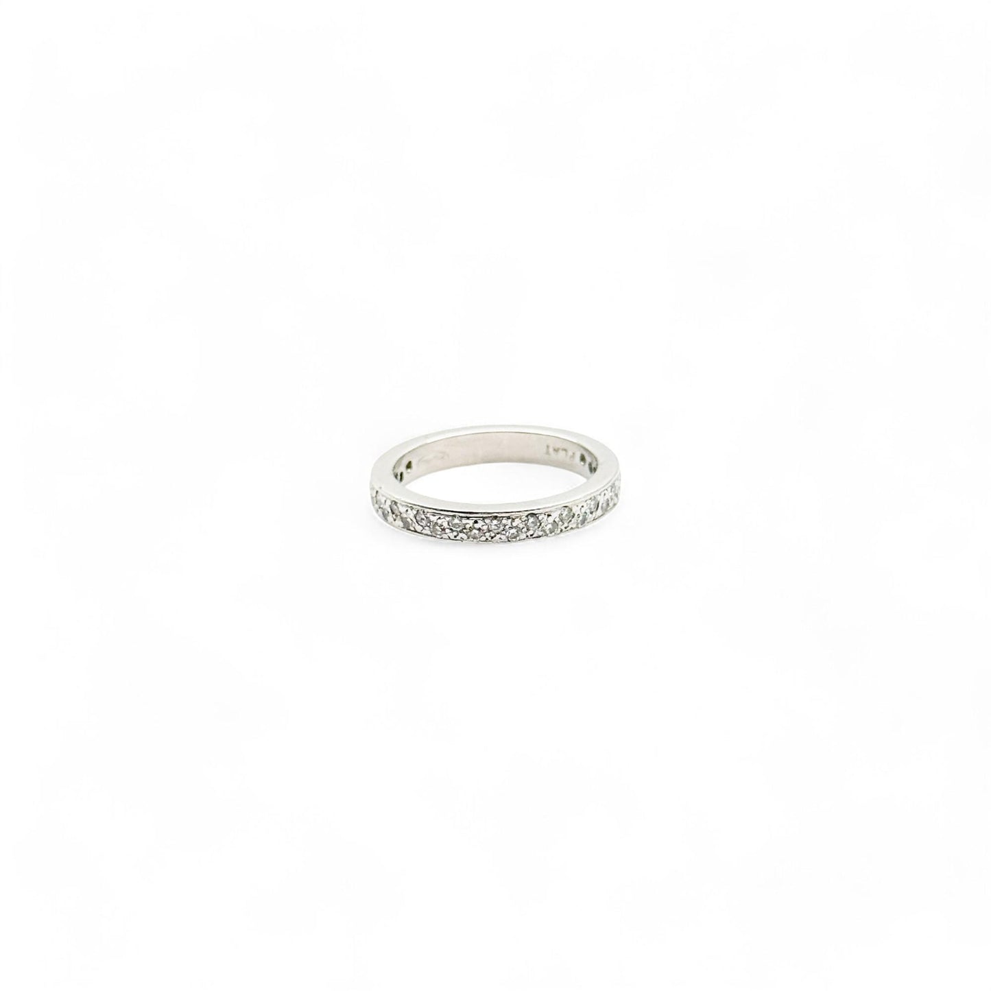 0.43 cttw. White Diamond Platinum Wedding Band 5.5 US 5.40g.
