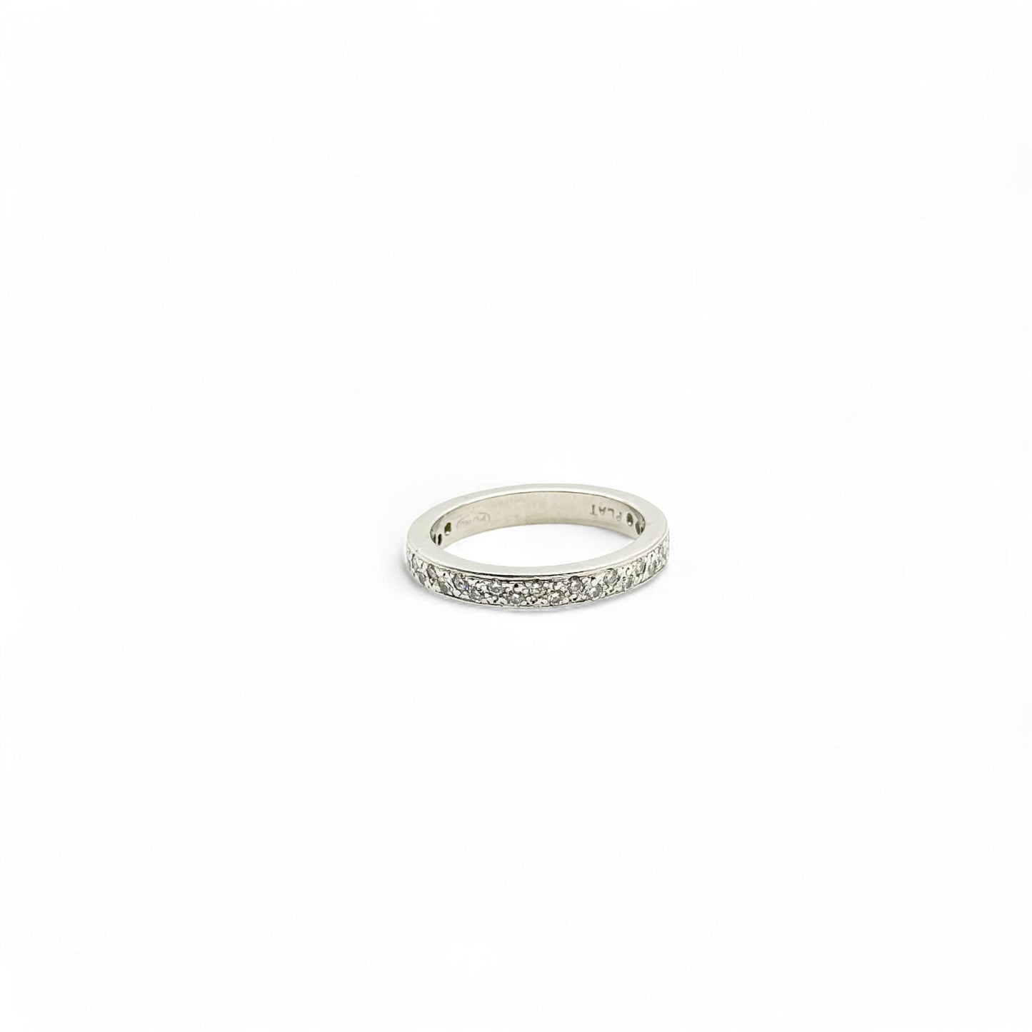 0.43 cttw. White Diamond Platinum Wedding Band 5.5 US 5.40g.