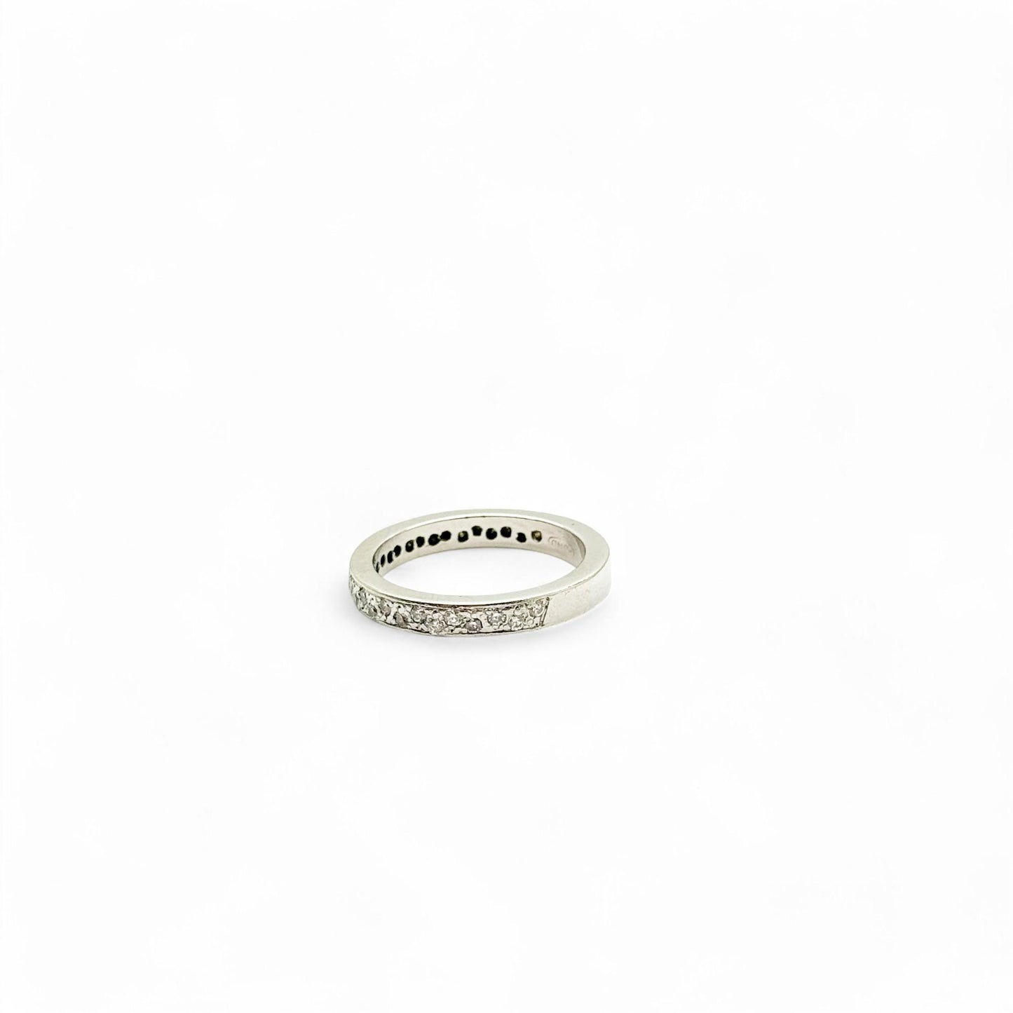 0.43 cttw. White Diamond Platinum Wedding Band 5.5 US 5.40g.