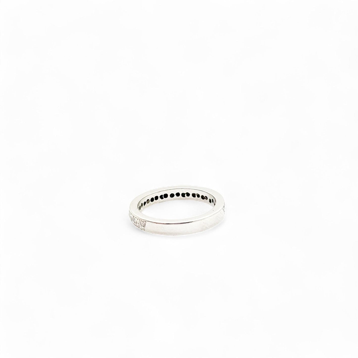 0.43 cttw. White Diamond Platinum Wedding Band 5.5 US 5.40g.