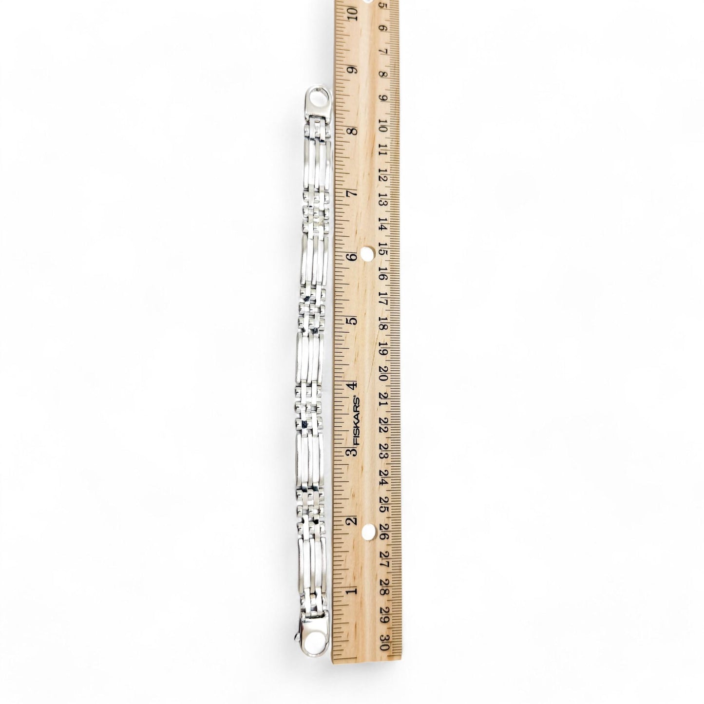 14K White Gold Rolex Style Bracelet 8.5 inch 21.23 g.