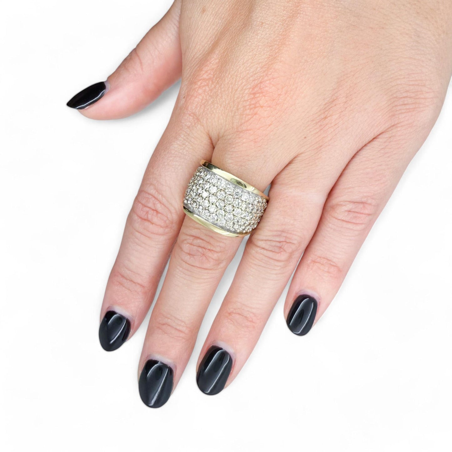 2.50 cttw. White Diamond Signet Ring in 14K Yellow Gold 7US