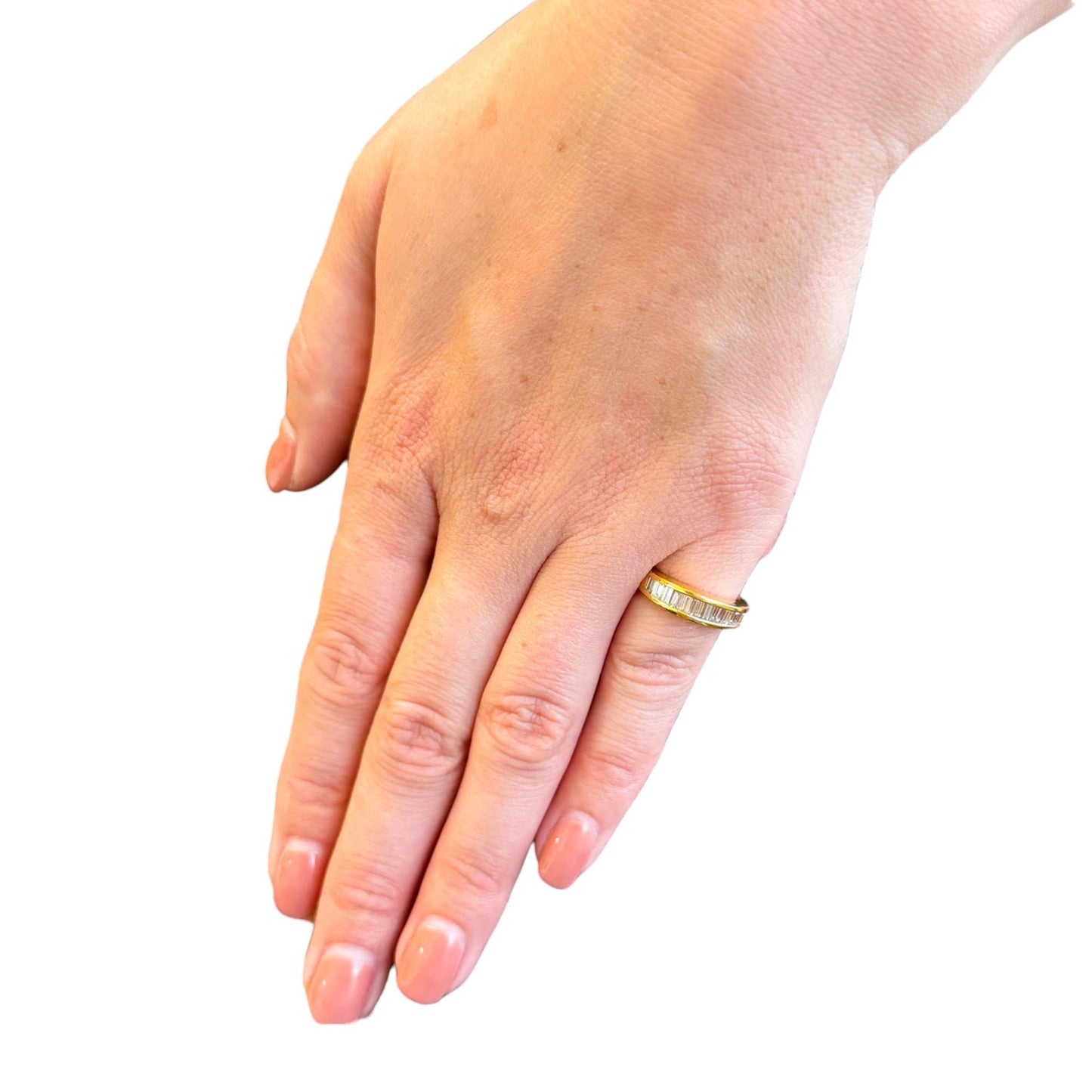 0.40 cttw. White Diamond Channel Set Ring in 18K Yellow Gold 4.25US