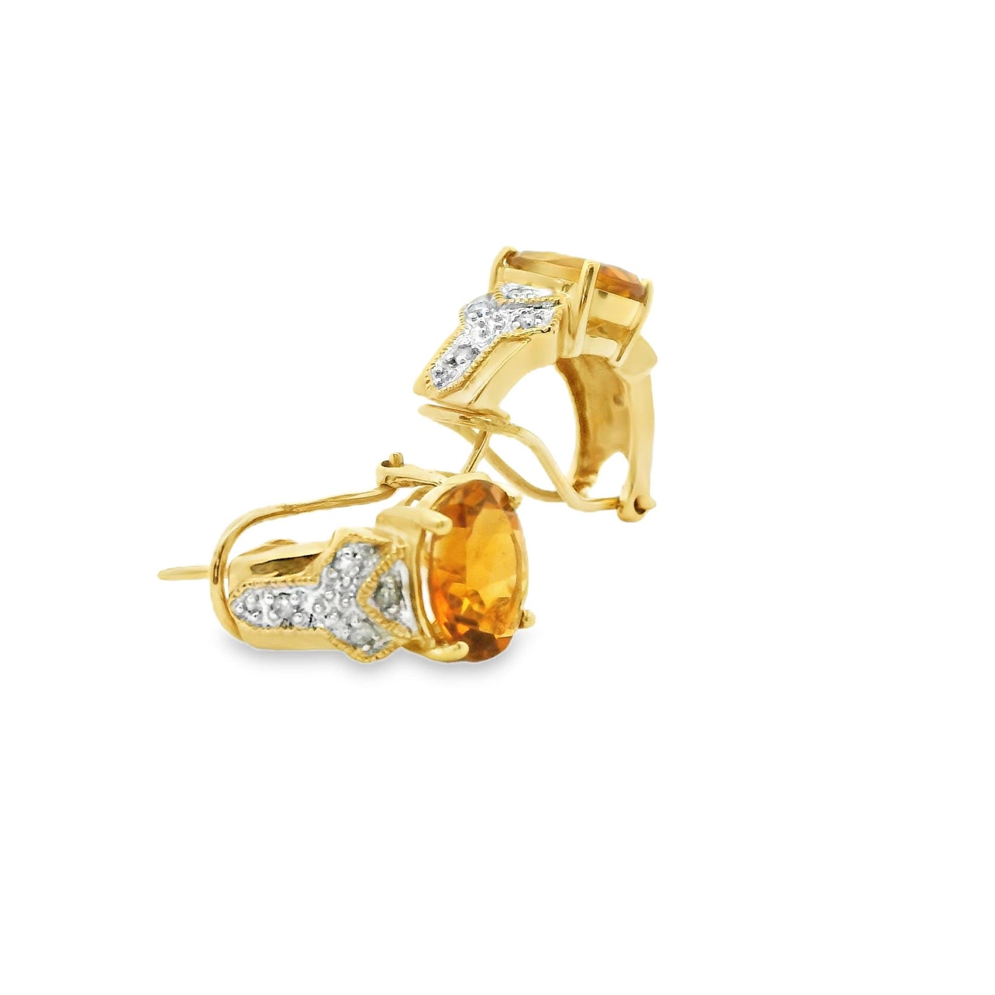 Vintage Yellow Citrine Earring in 14k Yellow Gold 5.40g.