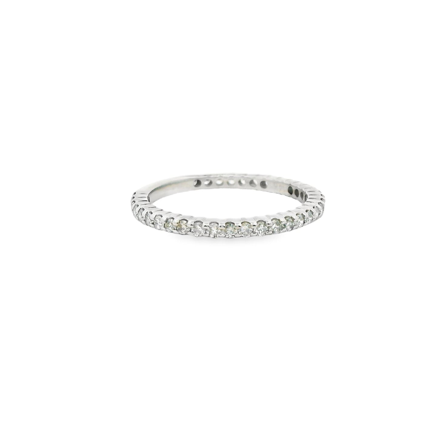 0.50cttw. White Diamond 3/4 Eternity Band in 14k White Gold 8US 2.02g.