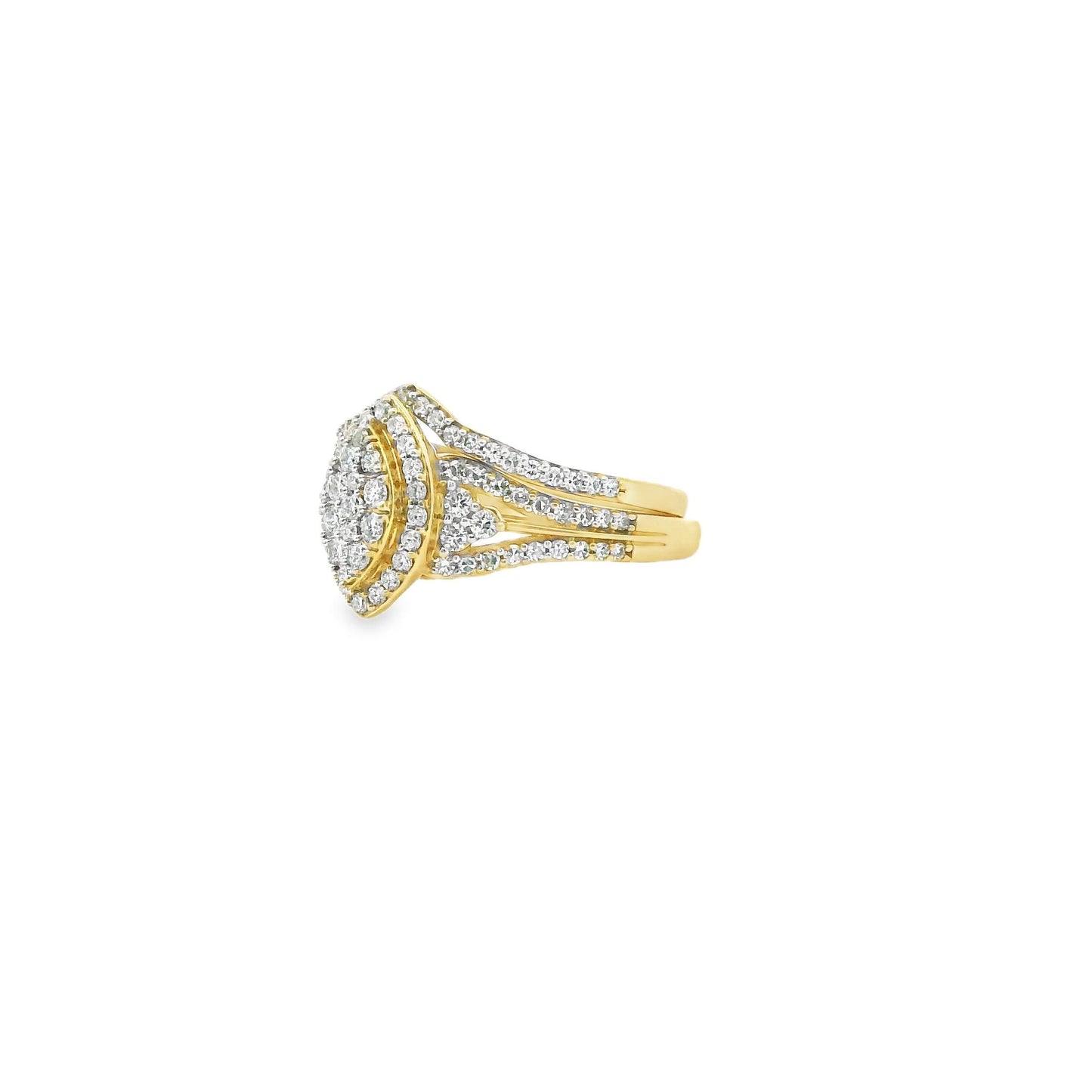 0.50cttw. White Diamond Stacking Engagement Rings & Wedding Band in 10K YG 7US