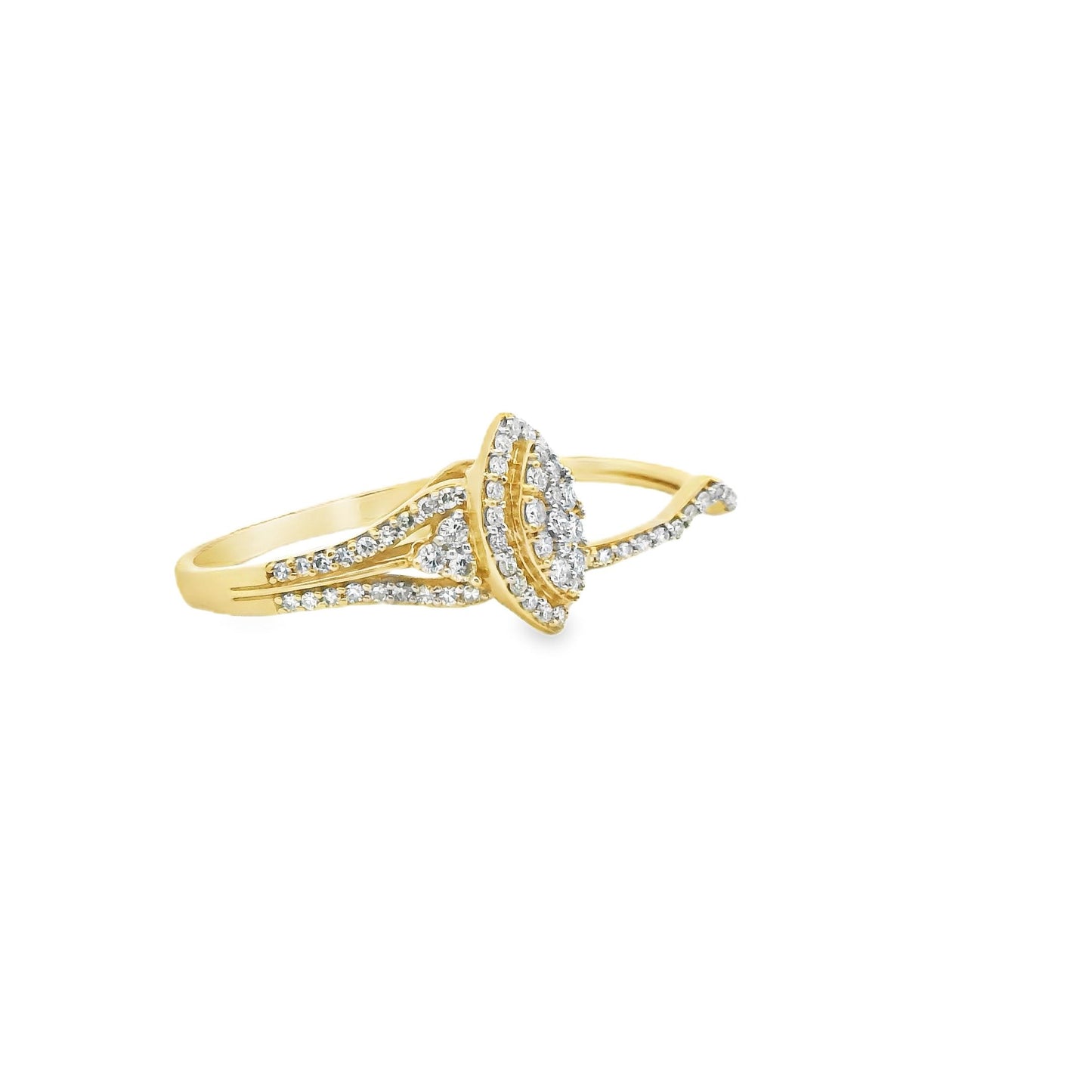 0.50cttw. White Diamond Stacking Engagement Rings & Wedding Band in 10K YG 7US