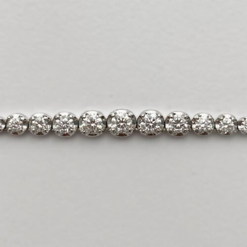 14k Gold Natural Diamond Graduated Tennis Riviera Illusion Necklace Halfway