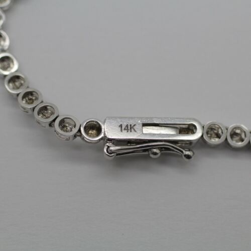 14k Gold Natural Diamond Graduated Tennis Riviera Illusion Necklace Halfway