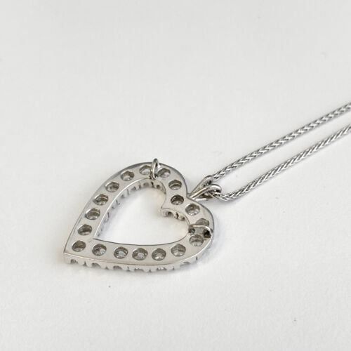 Diamond Heart Necklace 1.98ctw in 14k White Gold