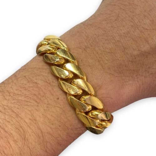 10k Yellow Solid Gold Wide Cuban Linkbracelet