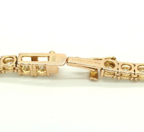 Diamond Tennis Necklace Chain 24.98cttw in 14k Rose Gold