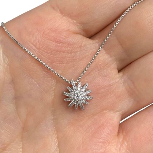 David Yurman Starburst Petite Pendant Necklace in 18k Gold Full Pave Diamonds