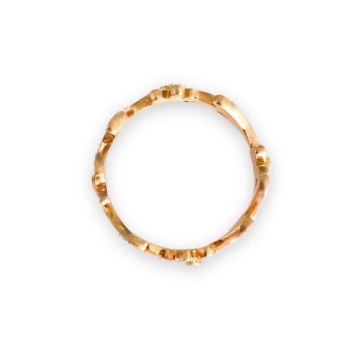 14 Rose Gold Diamond Flower Leaves Eternity Ring