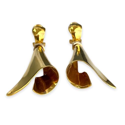 Vintage 18k Yellow Gold P 0.06 CTW Diamond Drop Earrings