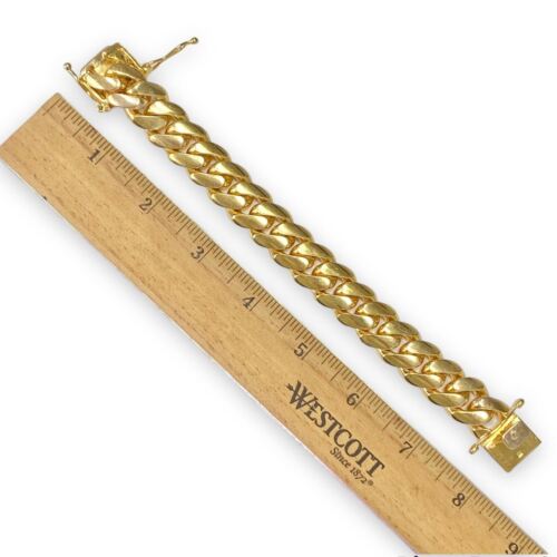 10k Yellow Solid Gold Wide Cuban Linkbracelet