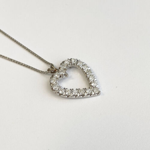 Diamond Heart Necklace 1.98ctw in 14k White Gold
