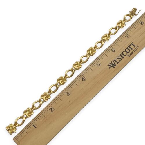 18k Yellow Gold Knot Link Thick Bracelet 8 Inch