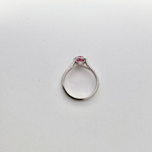 0.93ct Ruby Greenland Gia & Diamonds in Do Amore 14k White Gold Ring