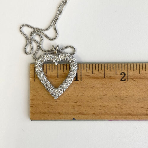 Diamond Heart Necklace 1.98ctw in 14k White Gold