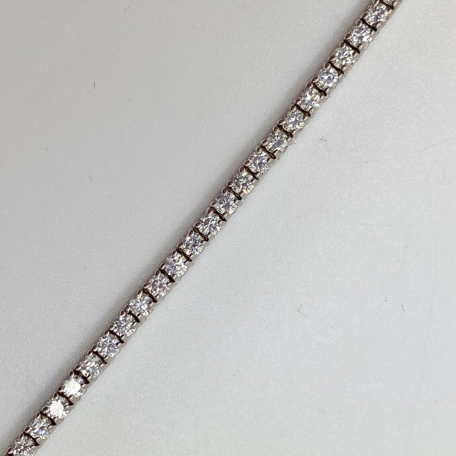 Diamond Tennis Necklace Chain 6.92cttw in 14k White Gold
