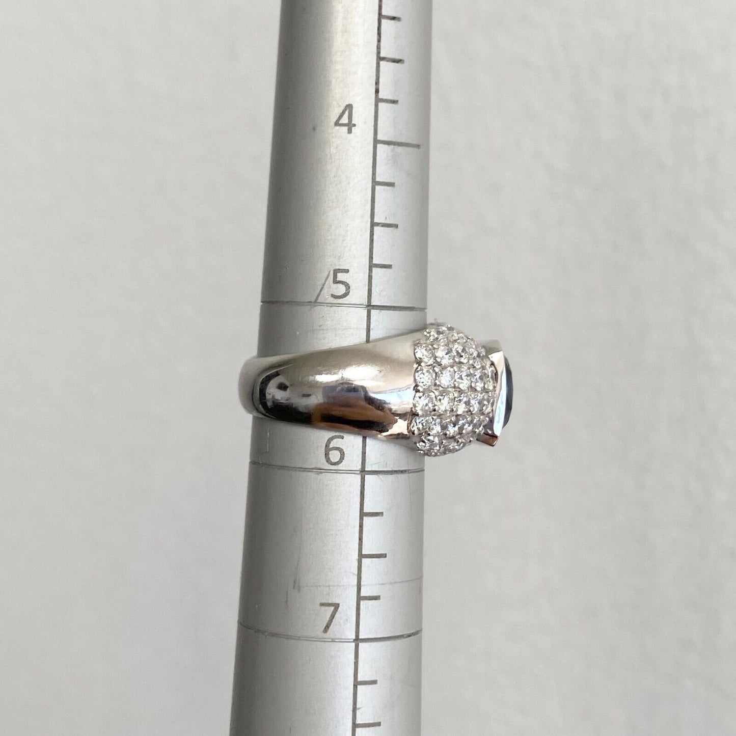 14k White Gold 5.03ct Sapphire & 2.61ctw Diamond Cocktail Ring Gia Certified