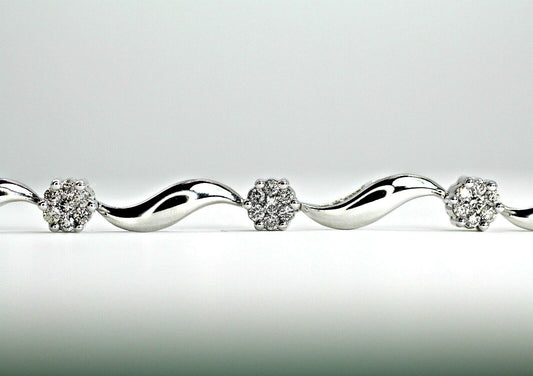 14k White Gold Lady’s Diamond Bracelet 0.75ctw H-I Vs2-Si1 7” With Appraisal