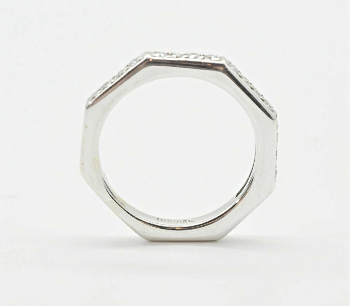 Honora 18k White Gold Diamond Wedding Band Ring 7us