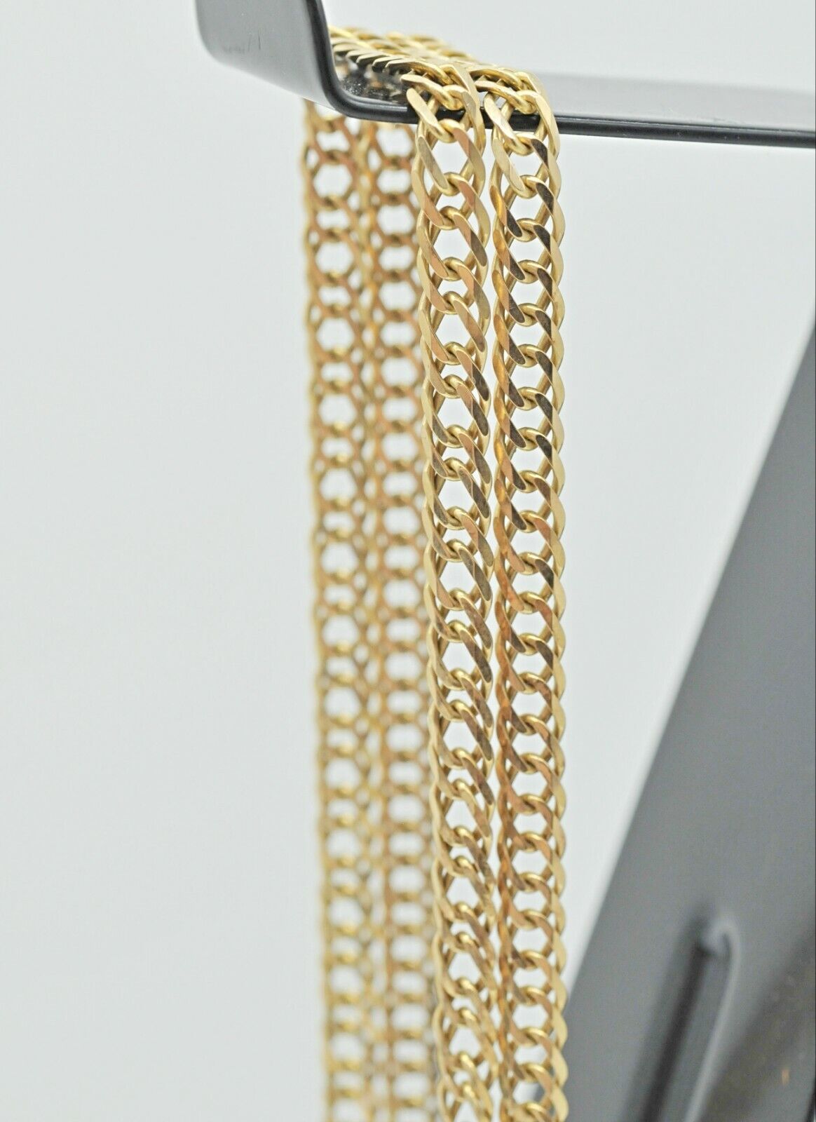 14k Yellow Gold Double Curb Chain Necklace 18"