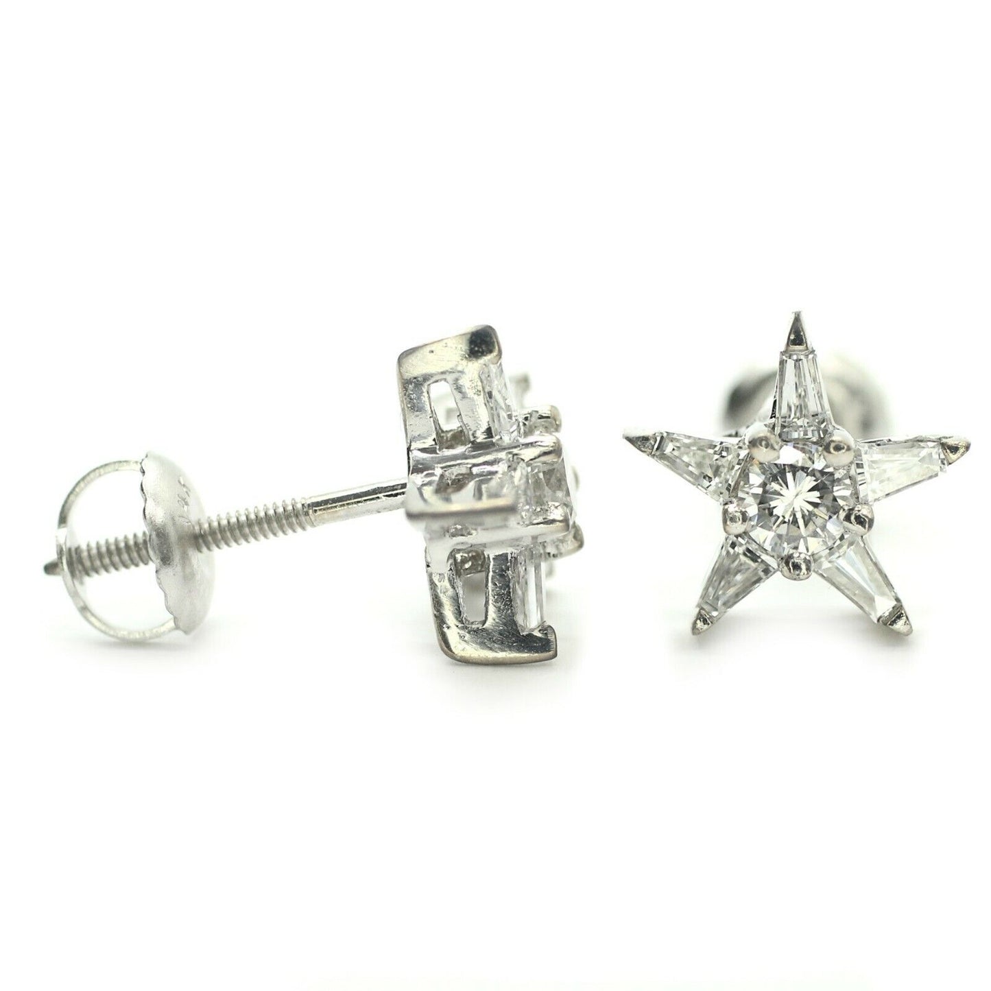0.64tctw Diamond Star Suds Earrings in 14k White Gold