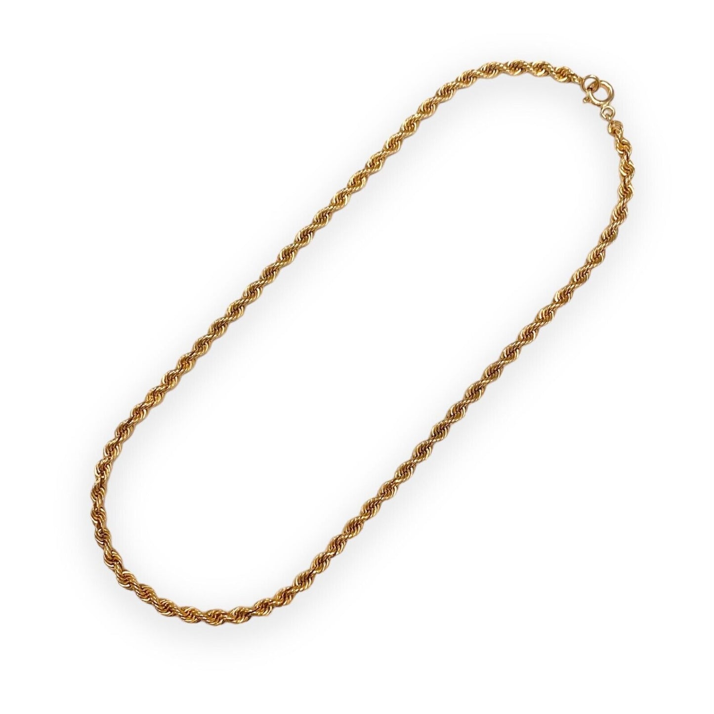 Thick Rope Chain Necklace Choker in 14k Yellow Gold