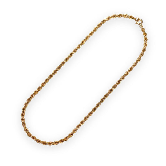 Thick Rope Chain Necklace Choker in 14k Yellow  Gold