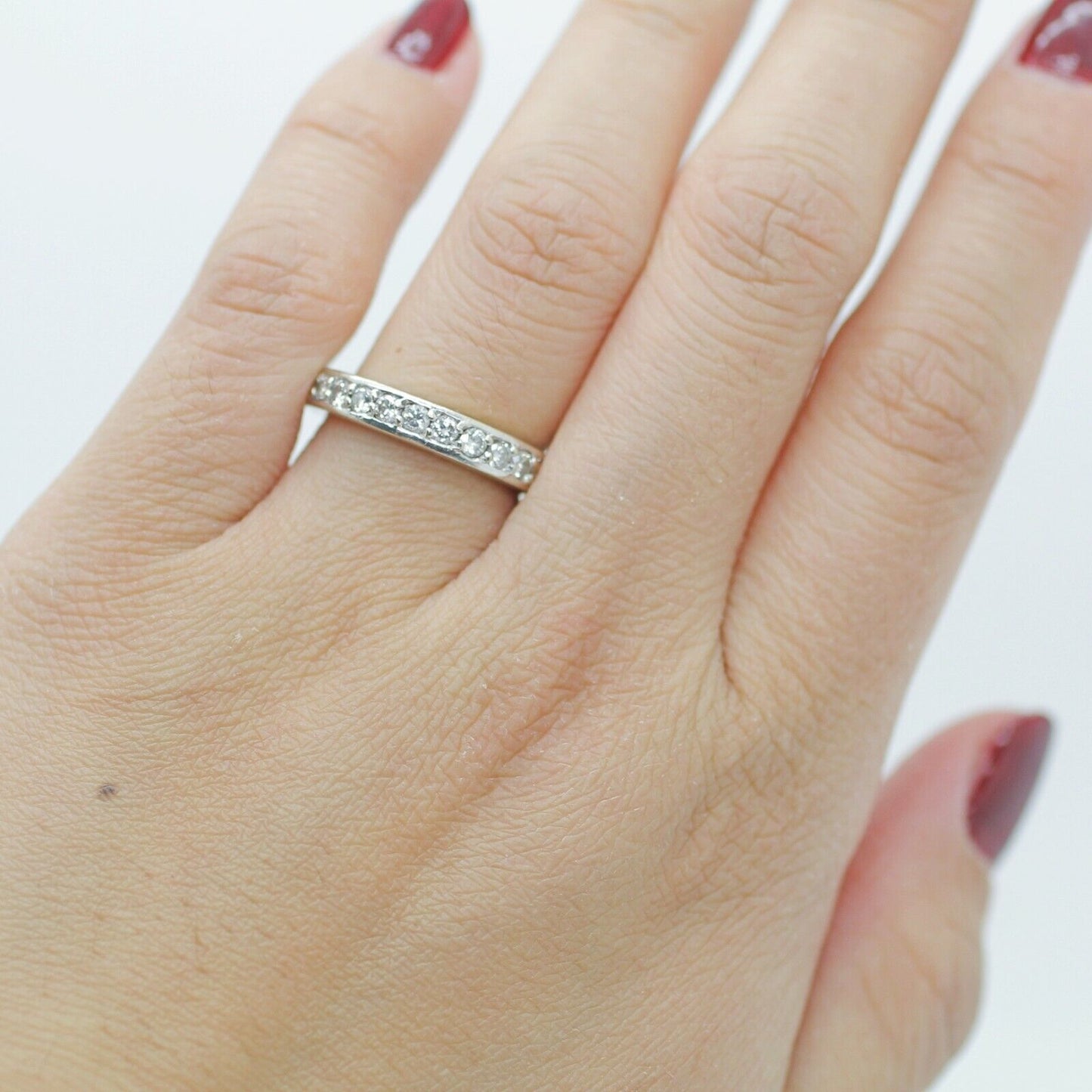 Diamond Eternity Wedding Band Ring in 14k White Gold