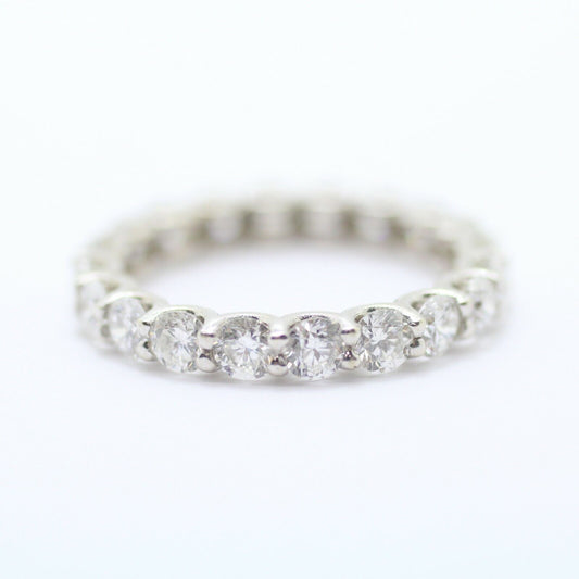 2.86 ROUND CUT DIAMONDS IN U-Prong ETERNITY BAND RING in 14K WHITE GOLD 7.5US