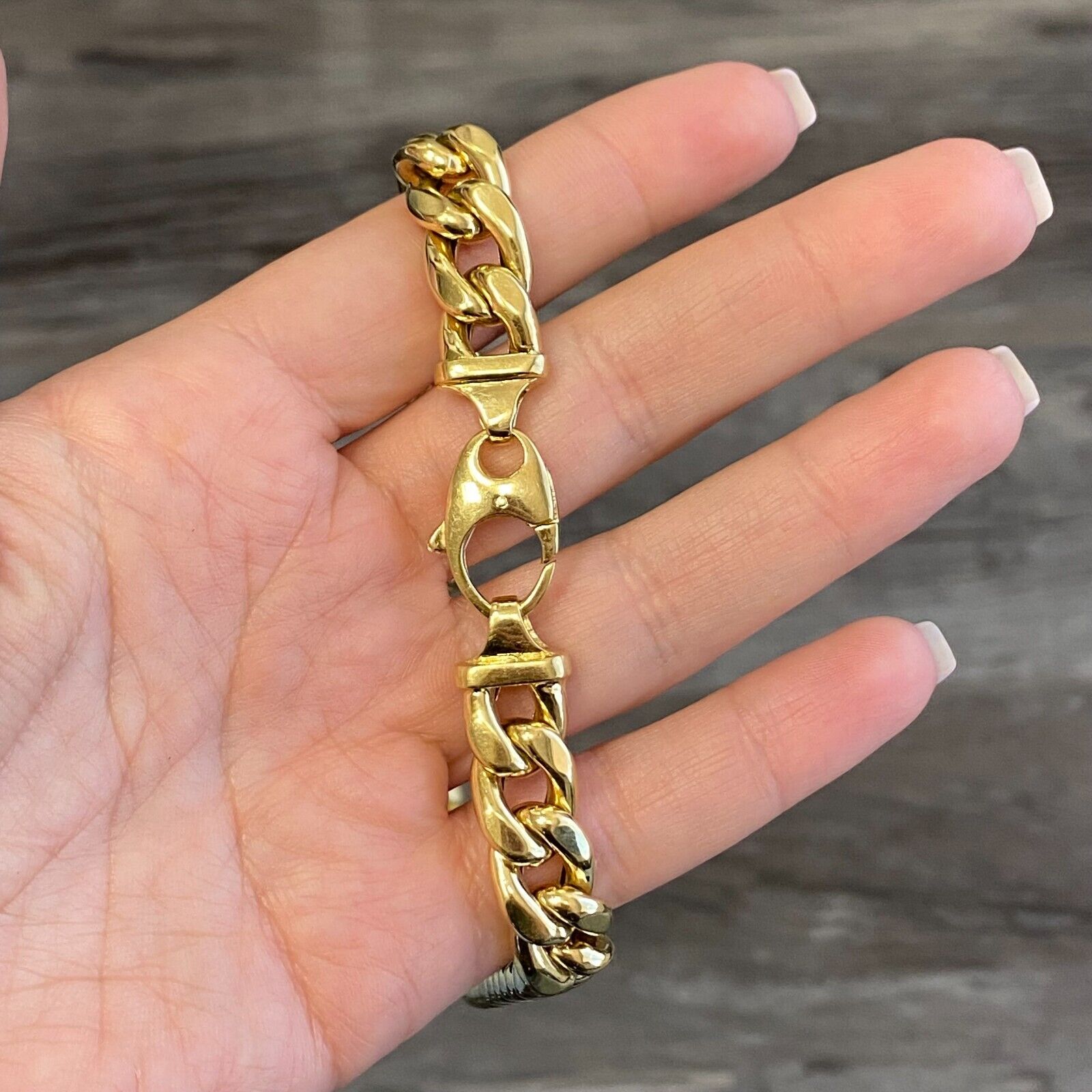 Thick Hollow Cuban Link Chain Necklace in 18k Yellow  Gold