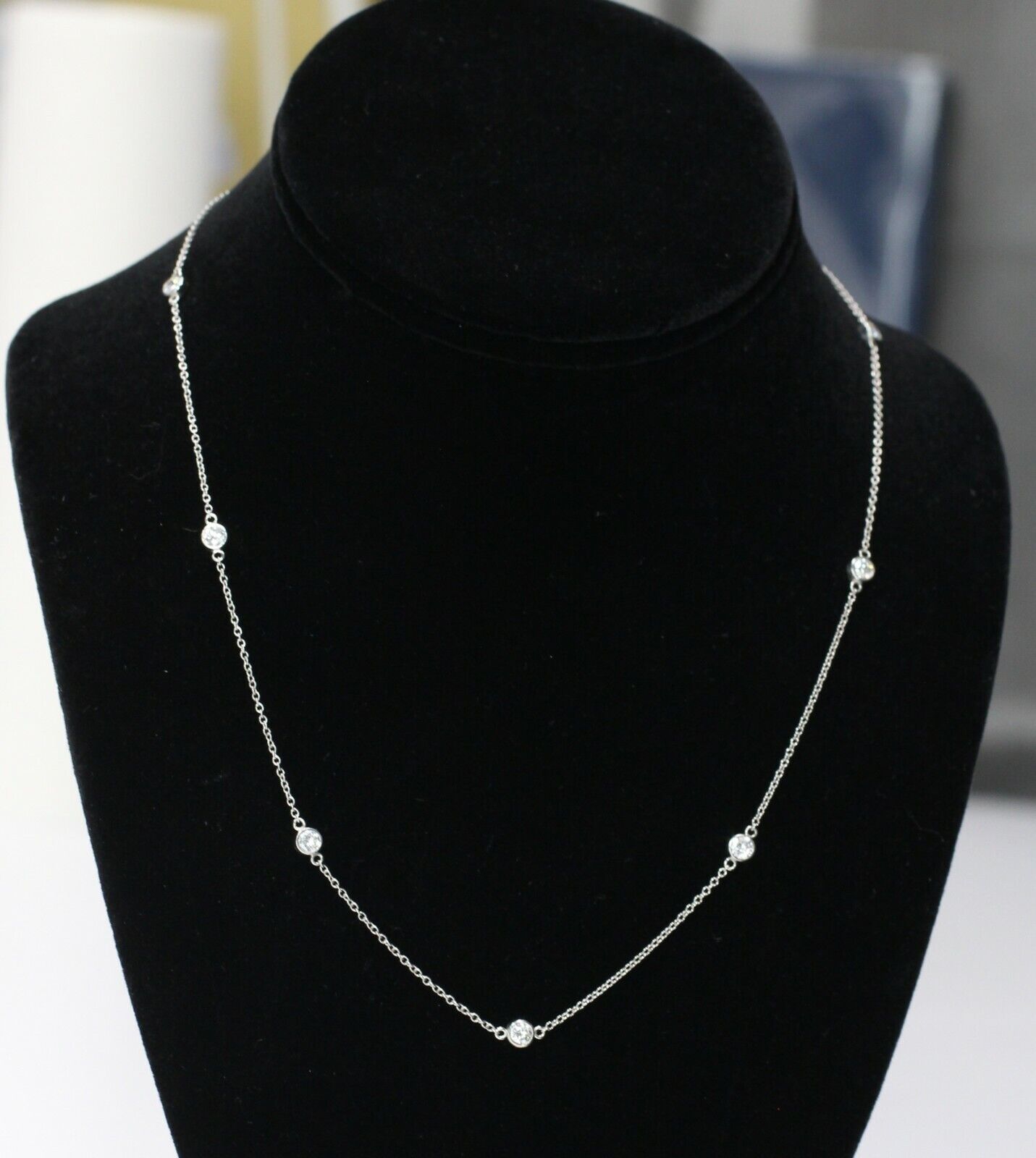 Dainty Diamonds by the Yard Necklace in Platinum 1.05ctw 18"