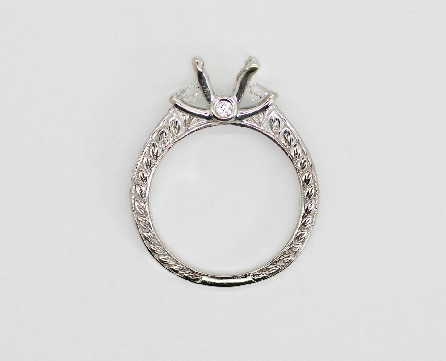 19K WHITE GOLD SCOTT KAY SEMI MOUNT RING 0.49CTW G VS1 5US, FIT. RD 6.3 - 6.6mm