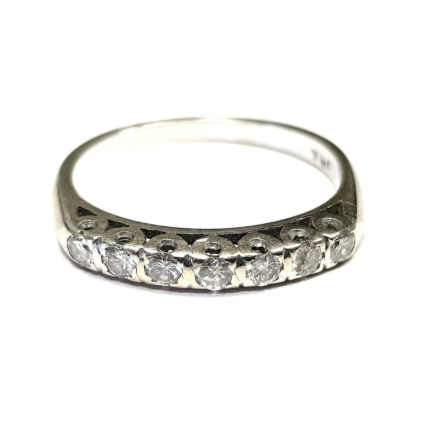 14k White Gold Diamond Ring 6us