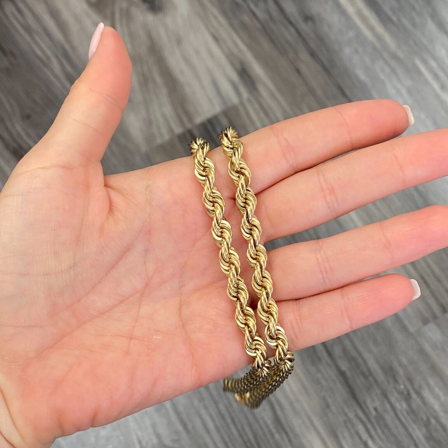 Rope Chain Necklace in 14k Yellow Gold 30 Inch