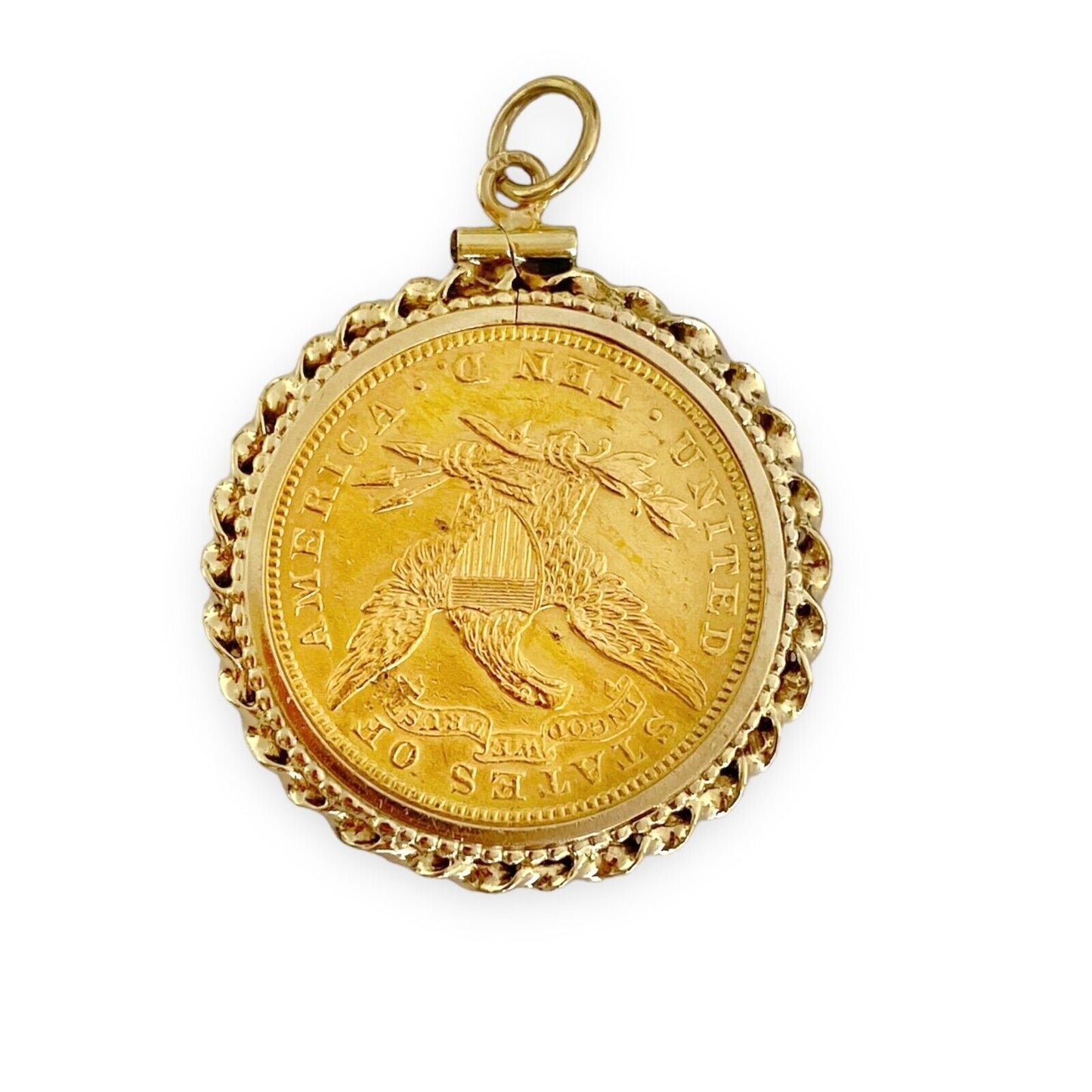 1894 $10 Dollar Liberty Gold Coin Pendant in 14k Gold